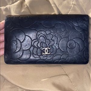 Authentic Chanel Camellia Large Wallet